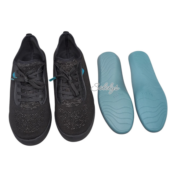 Vessi Weekend Mens 9 Asphalt Black on Black Waterproof Dyma-Tex Knit Sneaker - Picture 10 of 13